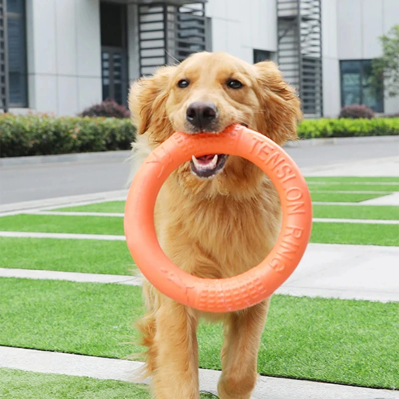 Dog Toys Pet Flying Disk Training Ring Puller Anti-Bite Floating Interactive Supplies Dog Toys Aggressive Chewing