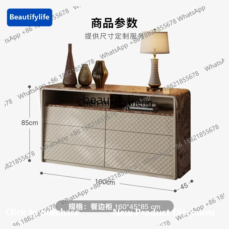 183Light luxury dining side cabinet Italian high-end paint bedroom TV cabinet storage storage six chest cabinet6005