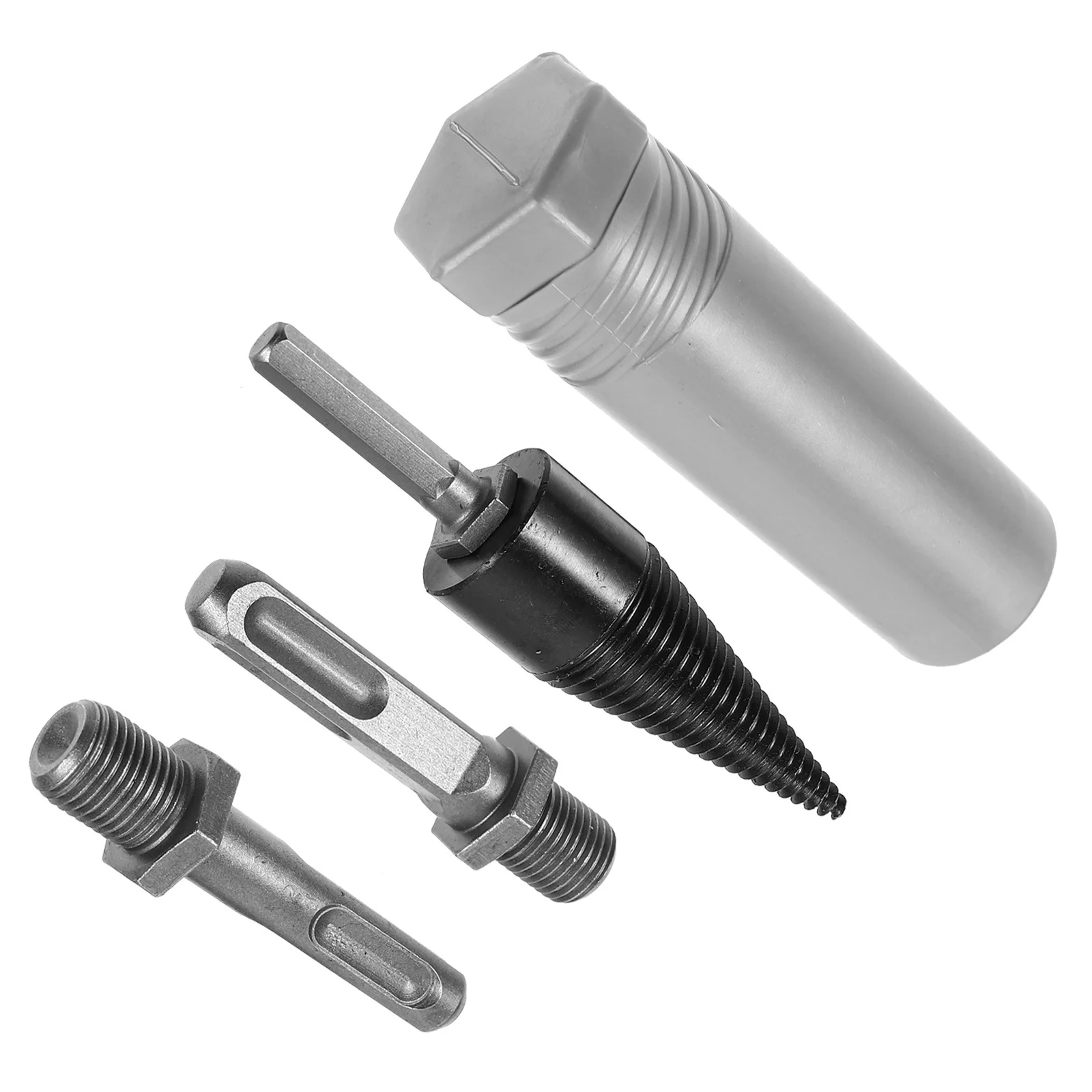 

4pcs Splitting Wood Drill Bit Steel Cone Firewood Splitter Wear-Resistant High Hardness Woodworking Tool Efficient No Moving