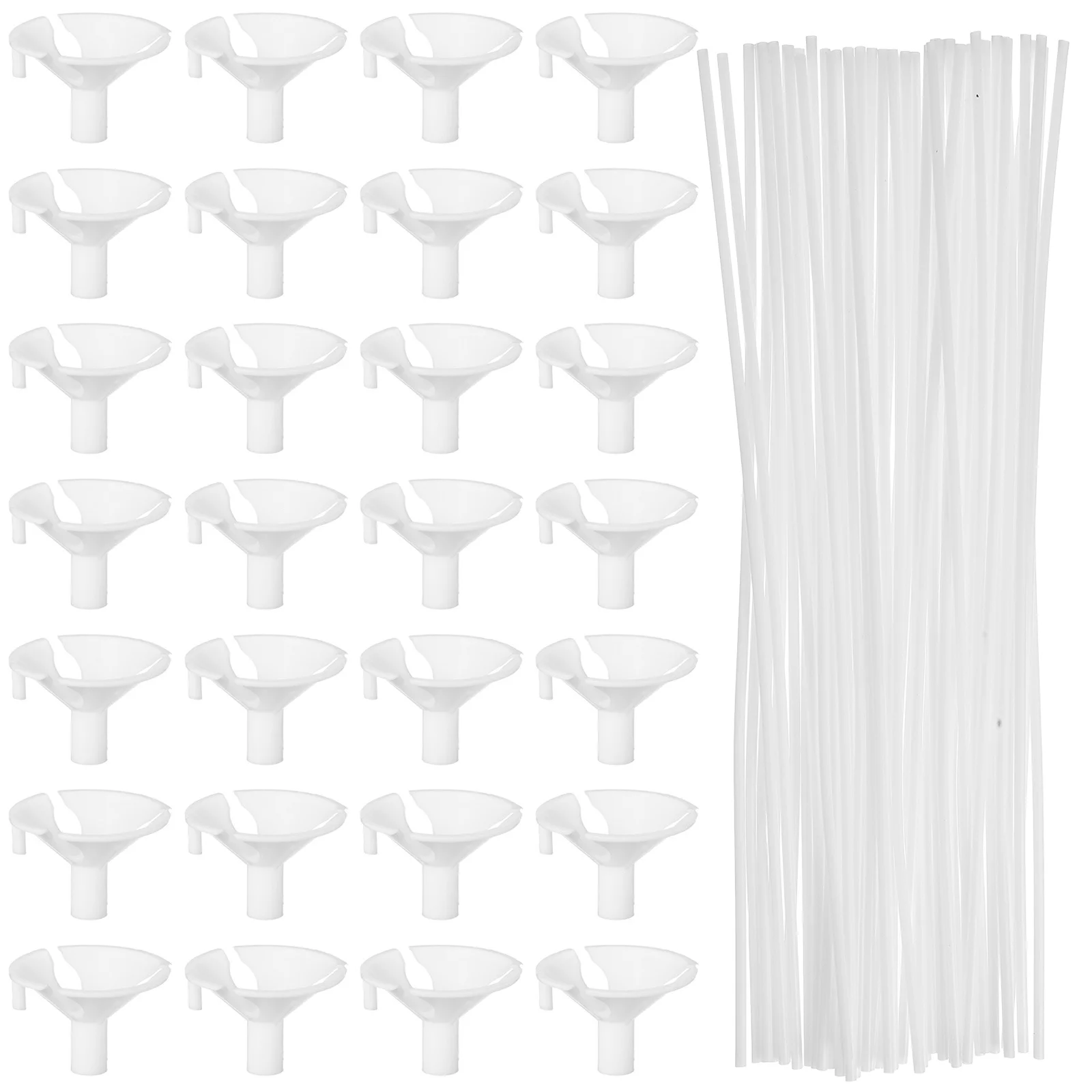 

Plastic Balloon Sticks with Cups 50pcs White Balloon Holder for Wedding Birthday Party Christmas Valentine Day Decorations