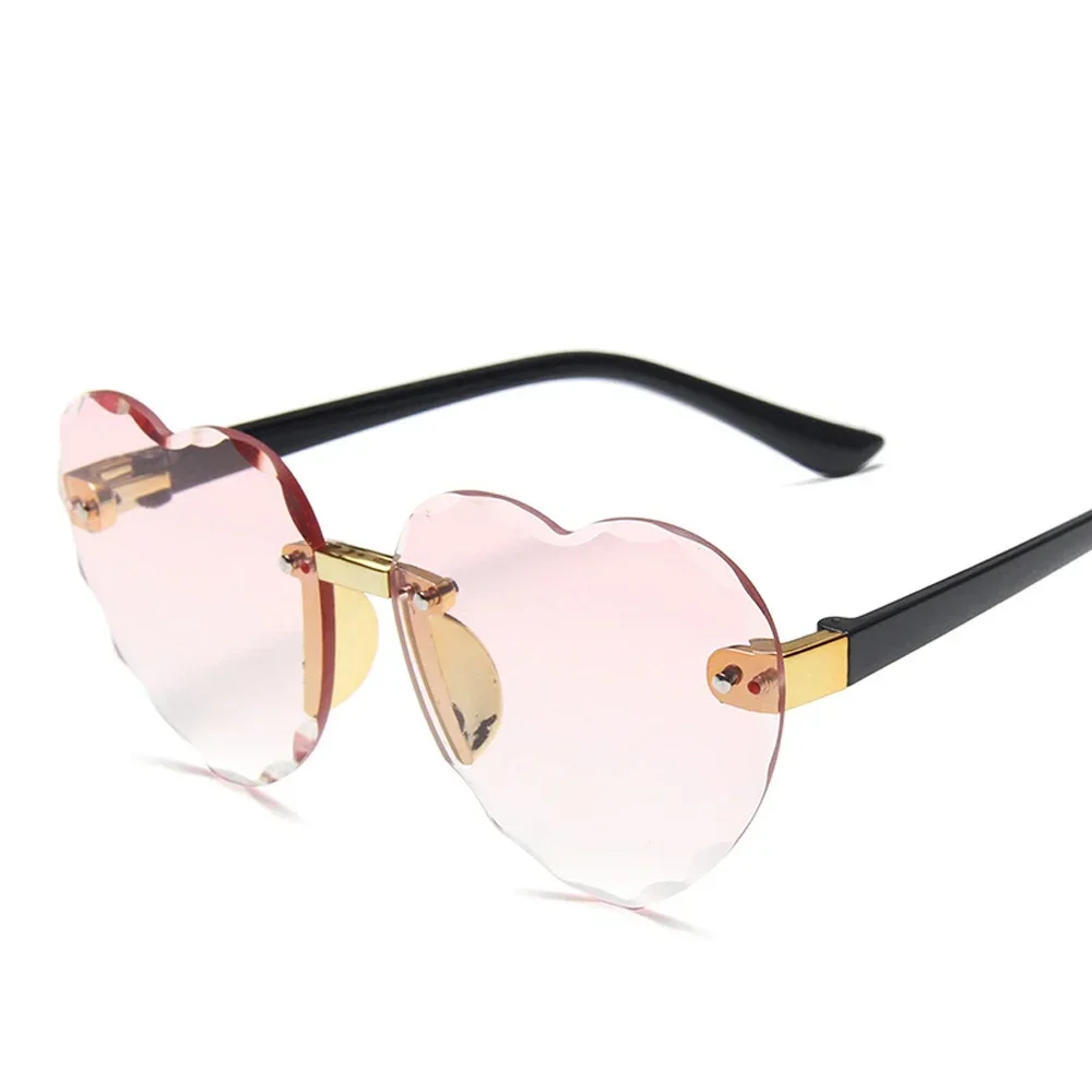 Gafas De Sol deportivas para niños y niñas, lentes De Sol Vintage con forma De corazón, UV400