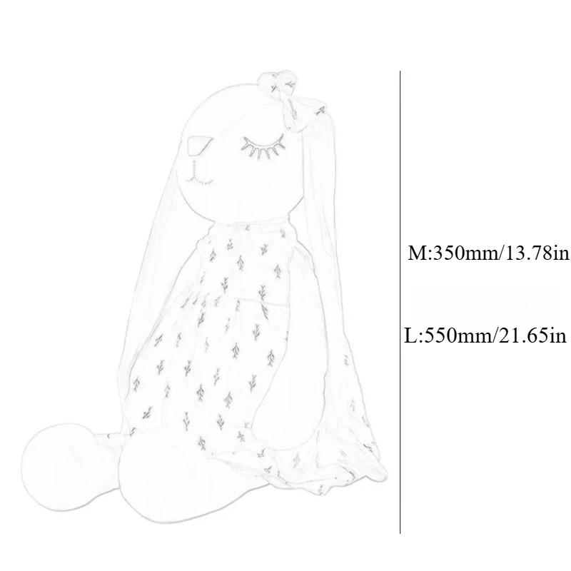 Soothing Bunny Plush Toy - Huggable Sleeping Doll for Kids, Soft Stuffed Animal with Calming Effect (35/55cm, Gift Ready)