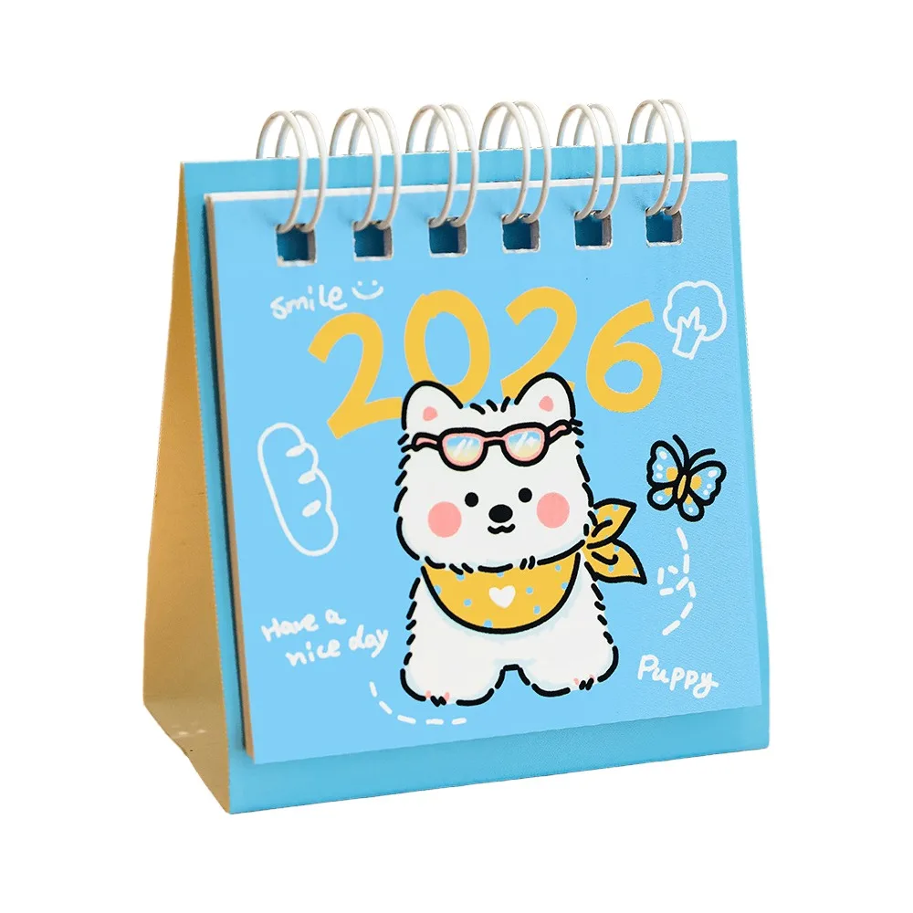 

Cute Mini 2026 Desk Calendar Fruit Shape Coil Binding Desktop Calendar Portable Cartoon Schedule Planner Gifts