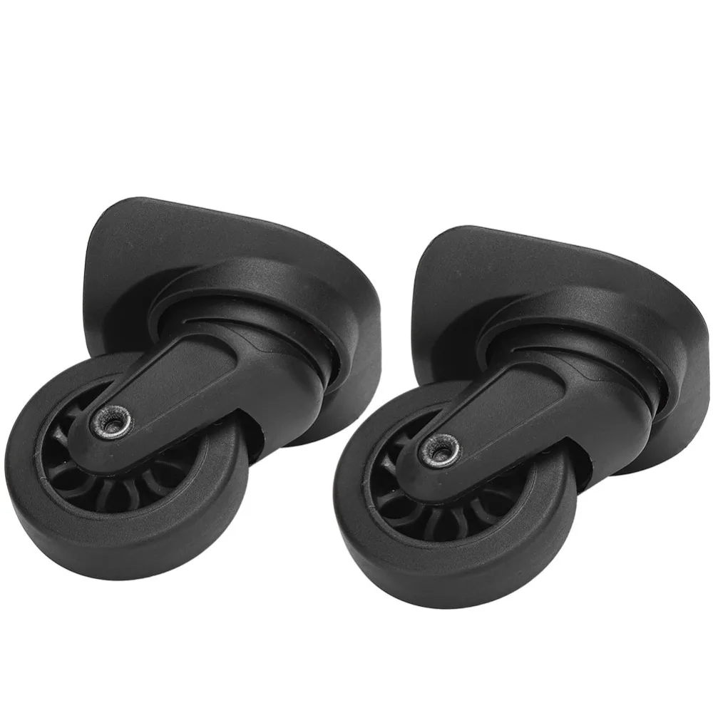 

Комплект (1 пара) бесшумных колес для чемодана из ПП+ПЭТ, поворотные на 360 градусов, черные, сменные ролики для чемодана