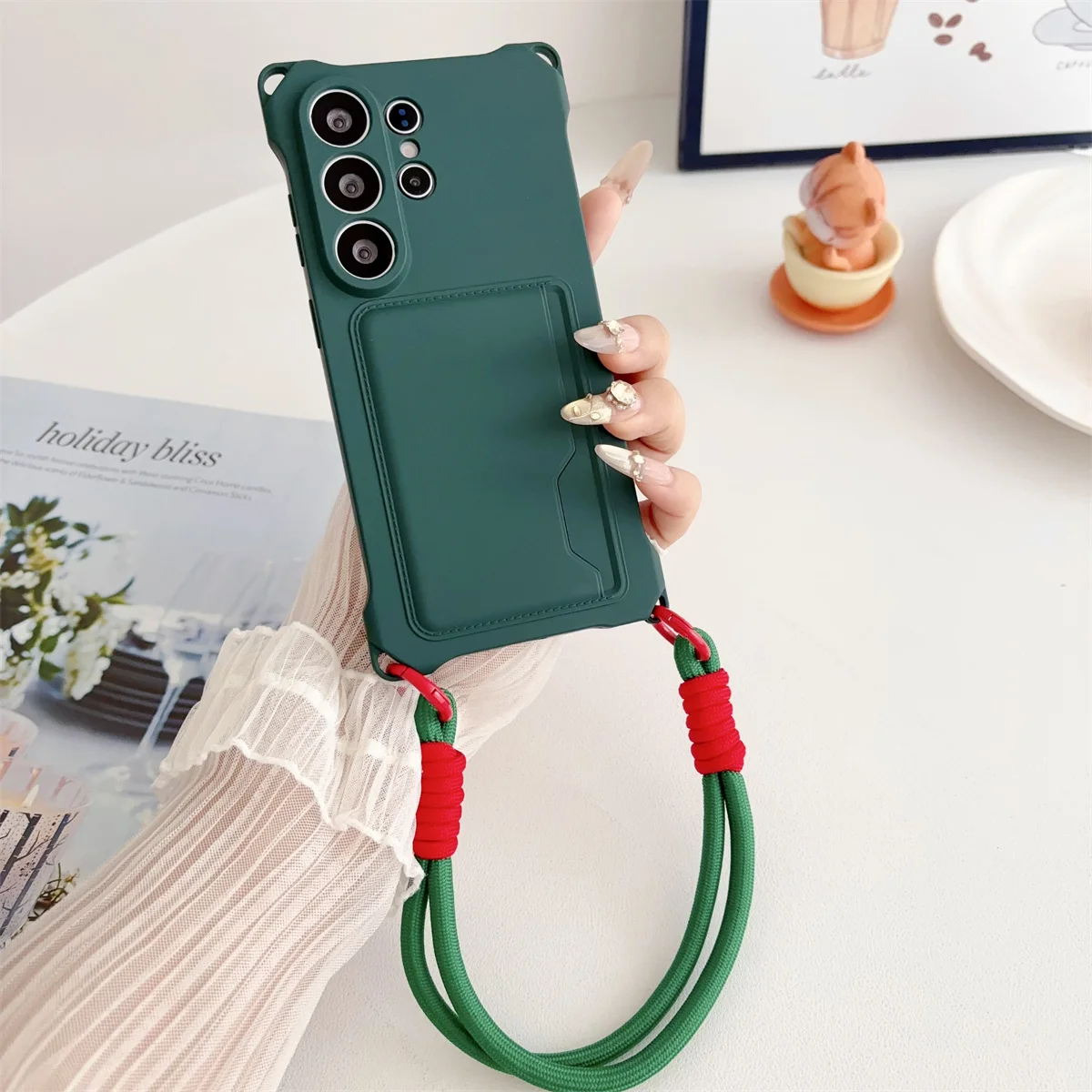 Handgelenkband Brieftasche Kartenhalter Handyhülle für Samsung Galaxy S26 S25 S24 Ultra S23 FE S22 Plus A17 A56 Silikon Schutzhülle – Detail 17