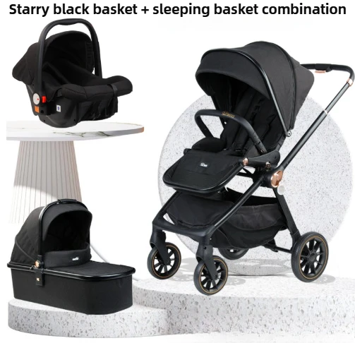 

Baby Stroller Lightweight Baby Stroller Recline or Sit Baby Stroller 3 in 1 One Button Foldable