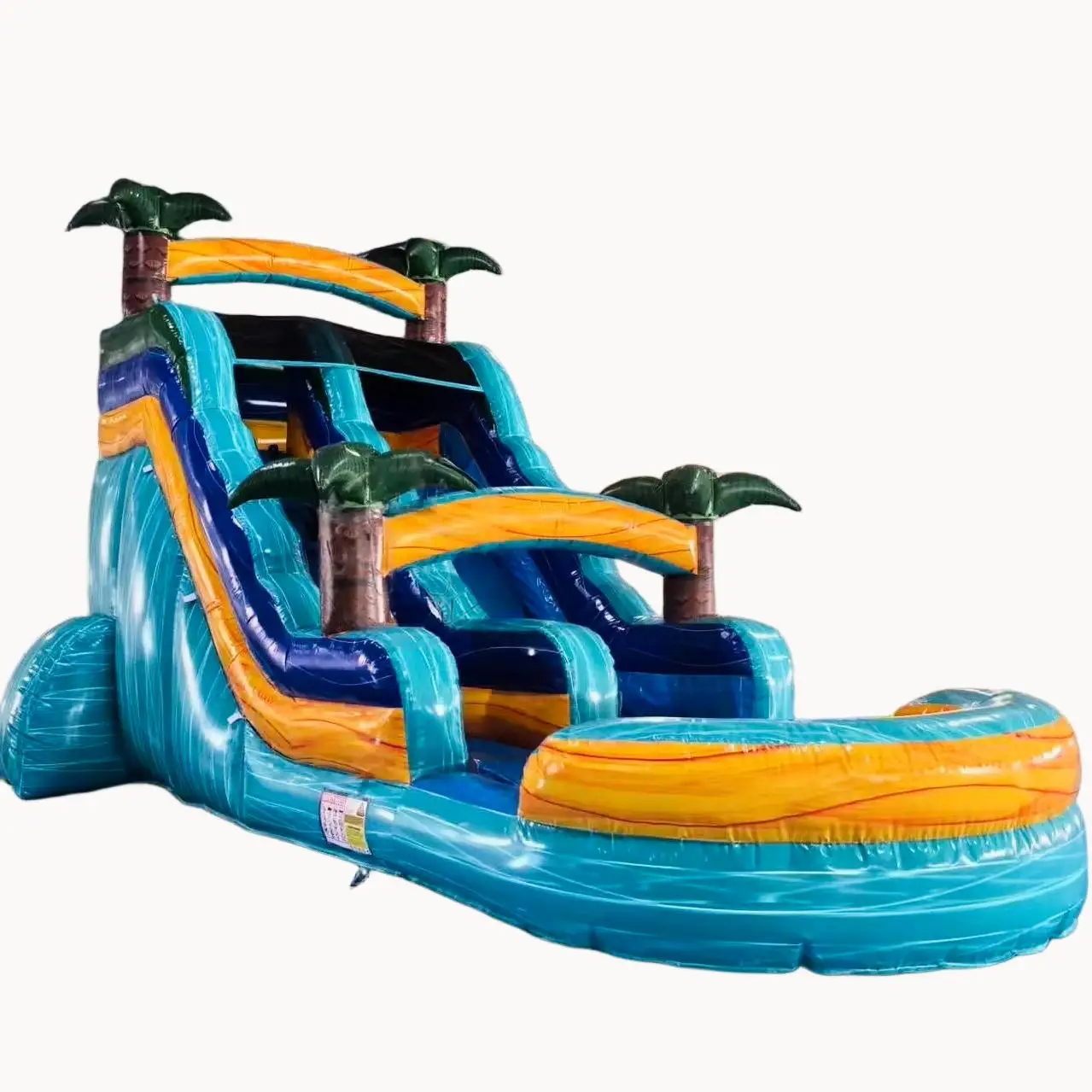 7x3x5m Inflatable 22ft Coconut Palm Tree Water Slide Commercial Bounce House Inflatable Waterslide for Water Park Games Play