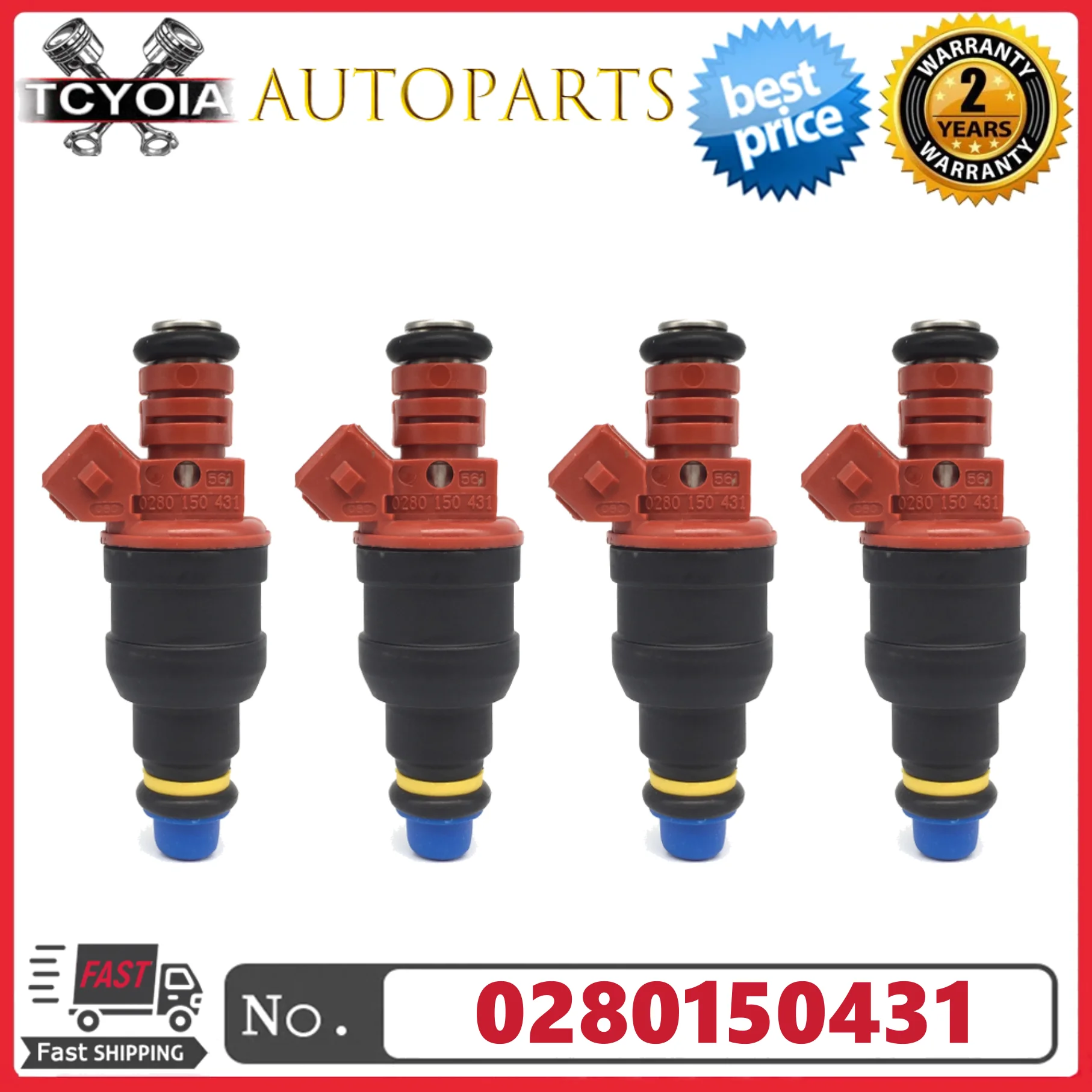 

4pcs/lot 0280150431 Fuel Injectors for 1994–2001 Saab 2.0 2.3 Turbo