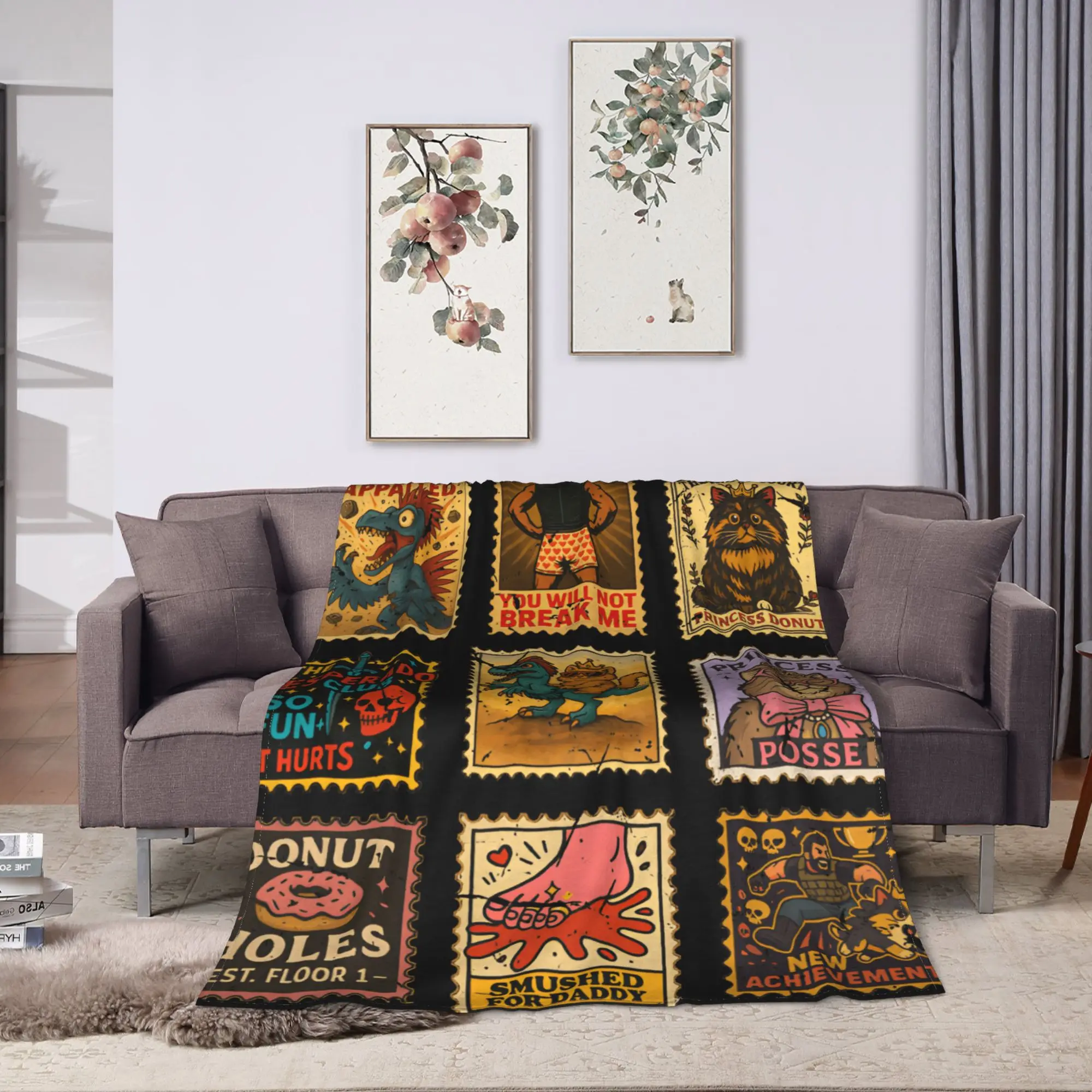 Donut Cat Dungeon Crawler Carl Warm Soft Blankets  Kids Plush Bedding Throws Comfortable Couch Flannel Bedspread Sofa Bed Cover