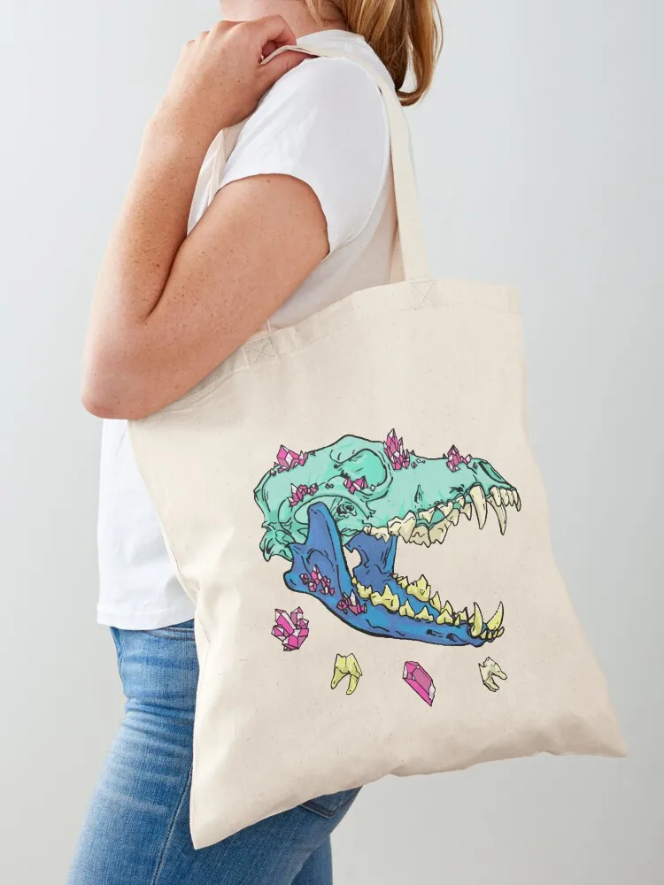 Candy Crystal Coyote Skull Tote Bag bag luxury women Women's shopping bag Reusable bags