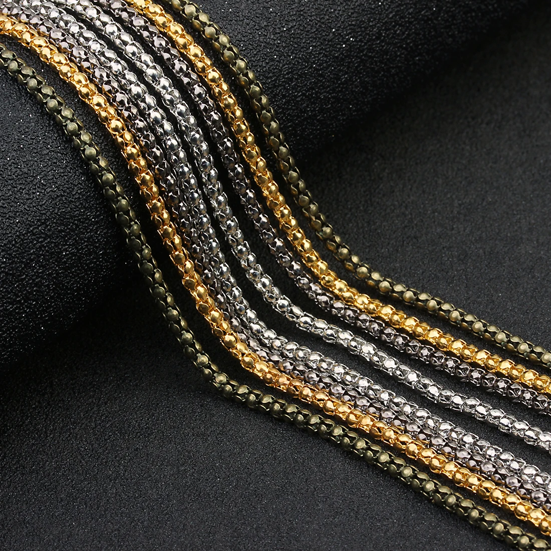 

10M Diameter 3mm Metal Corn Chains Open Link Chains Bulk For DIY Handmade Necklace Bracelet Jewelry Making Accessories