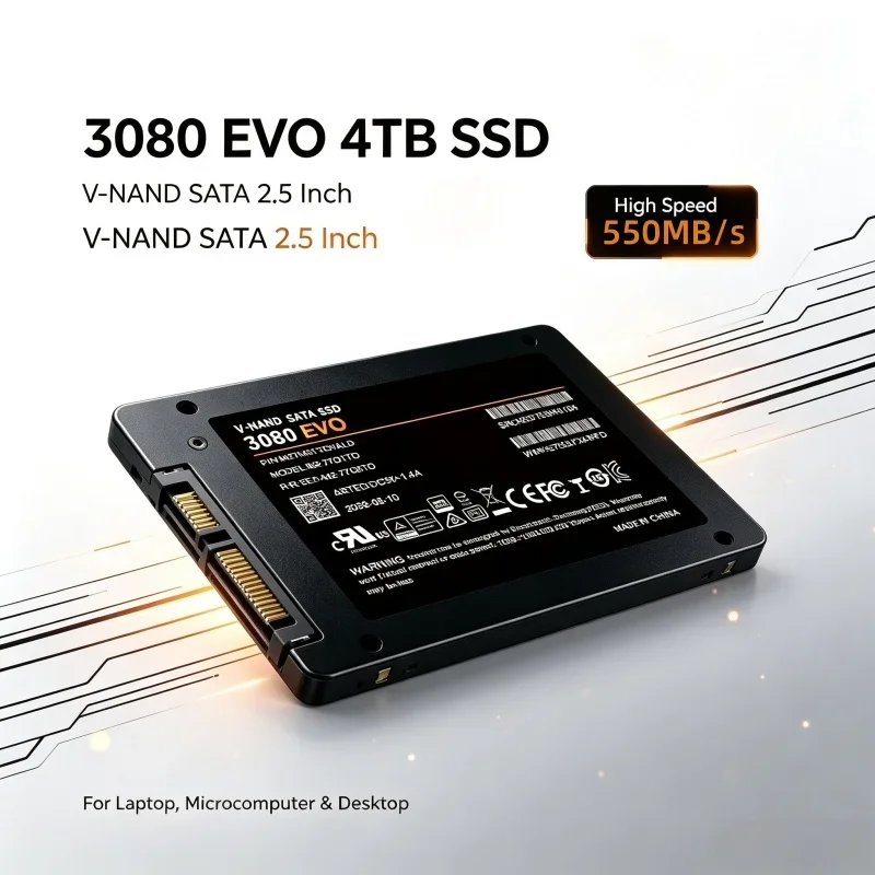 SATA III 2.5 Inch MLC SSD 3080 EVO Internal Solid State Drive 500GB 1TB 2TB 4TB Hard Disk for Laptop Desktop PC System Media Bac