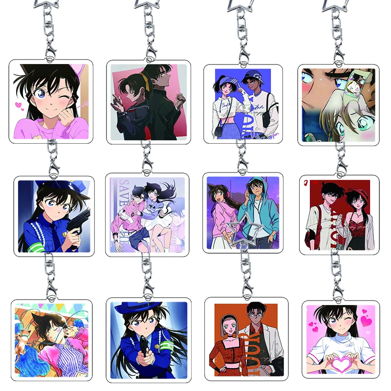 Detective Conan Mouri Ran Acryl-Schlüsselanhänger Kazuha Toyama Taschenanhänger Heiji Sammlerstück Schlüsselring Deko-Accessoires Geschenk