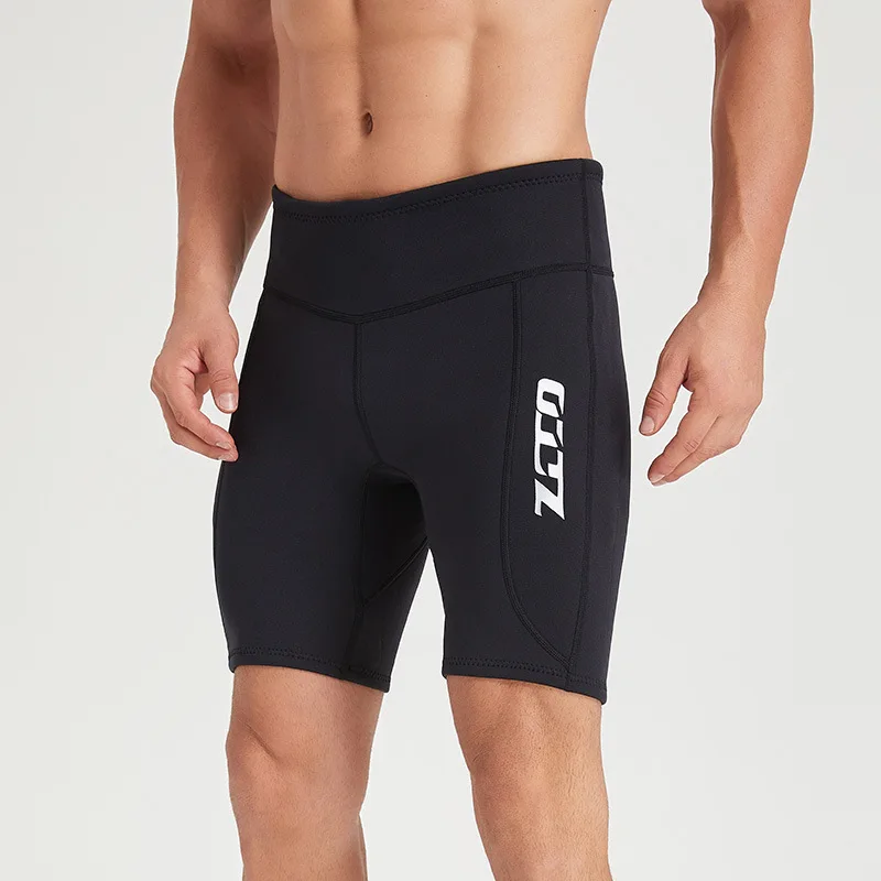 Shorts masculinos de neoprene, troncos grossos, calças de mergulho com snorkel, calção de natação, proteção para natação no inverno 2mm