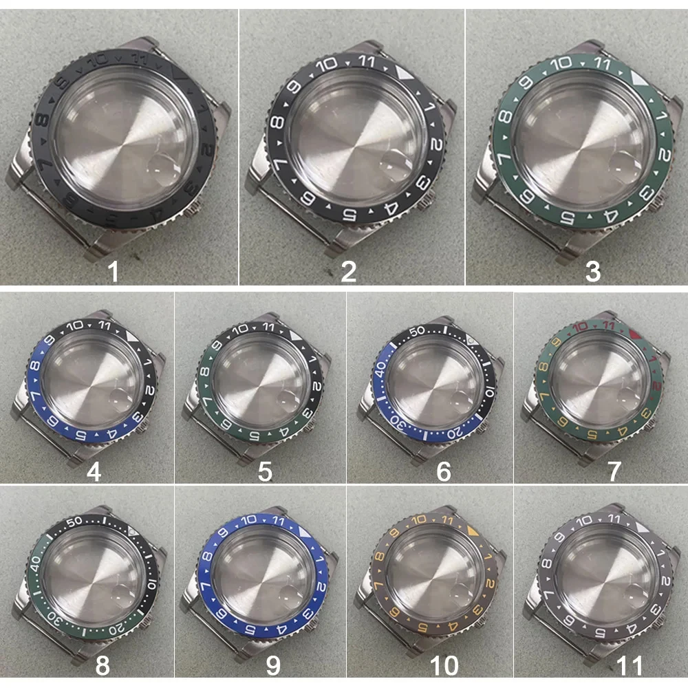 

40MM Watch Case Stainless Steel Case Shell Cover Ceramic Bezel Acrylic Glass Watch Accessories for NH35/NH36/4R Movement