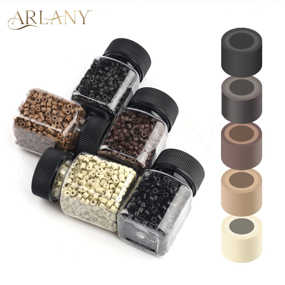 ARLANY 1000Pcs Invisible Beads Rings 4mm Silicone Hair Extension Beads for Weft Extensions Feather Extensions Hair Tinsel