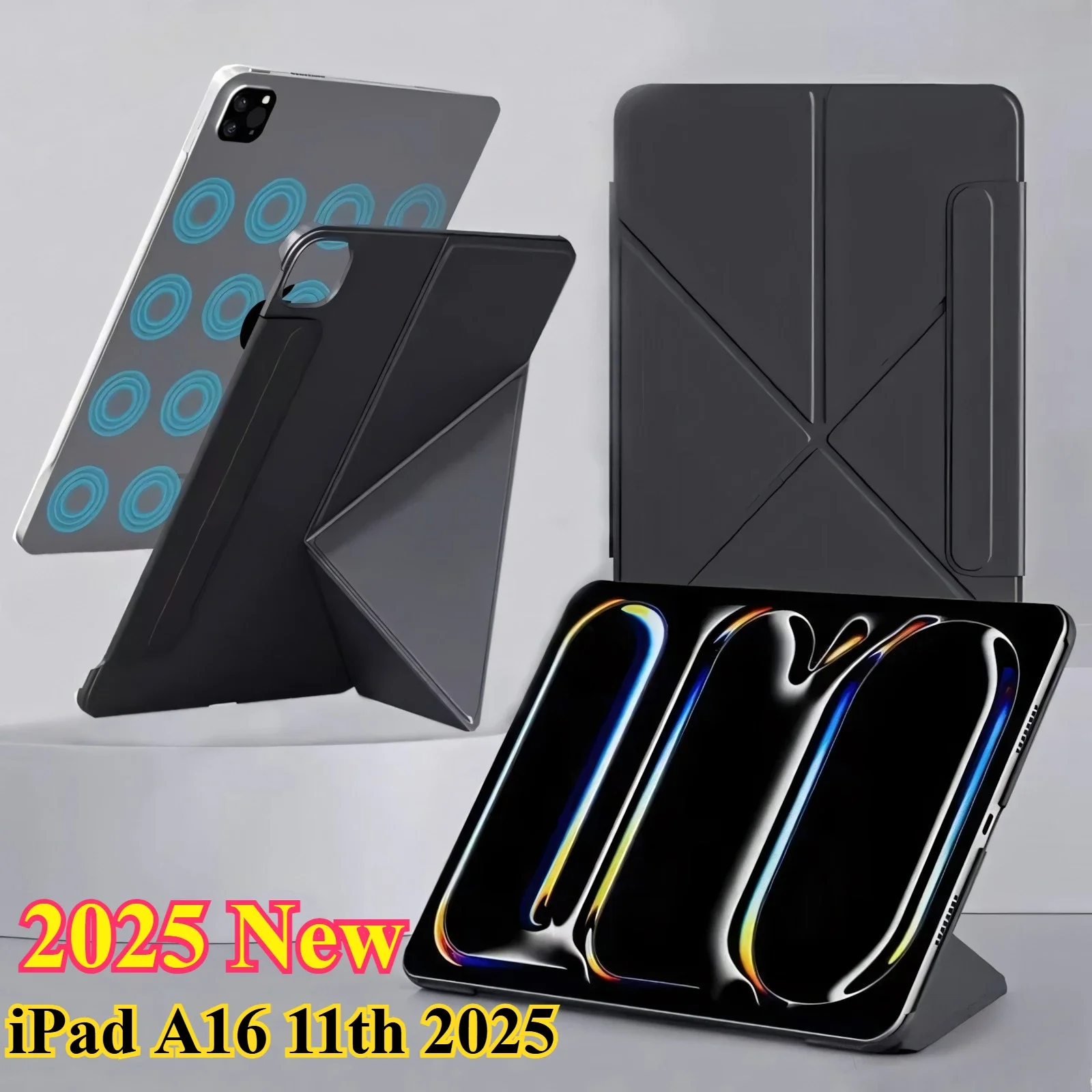 

Новый тонкий магнитный чехол Pop 2025 для IPad A16 11th 10th 10.9 IPad Pro 11 12.9 13 M4 Cover Air7 M3 11 дюймов Air6/5/4 M2 Складная подставка Fun