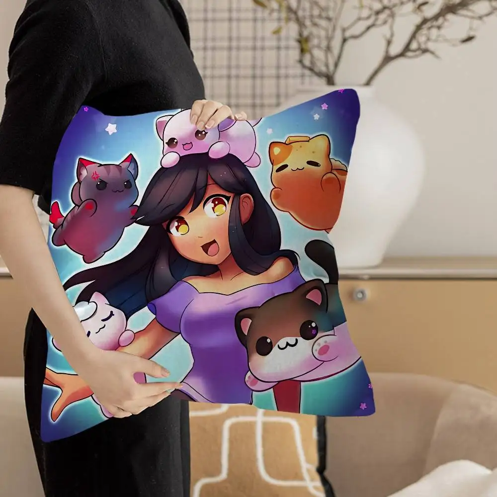 Cute Aphmau Cushion Cover Inches Farmhouse Decor Home Throw Pillow Covers for Couch Decorations