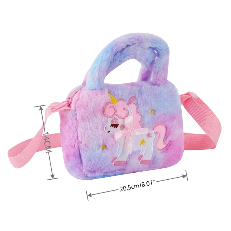 Crossbody Bag for Girls Teens Cute Cartoon Animal Plush Purse Small Shoulder Bags Adjustable Strap Gift for Kids