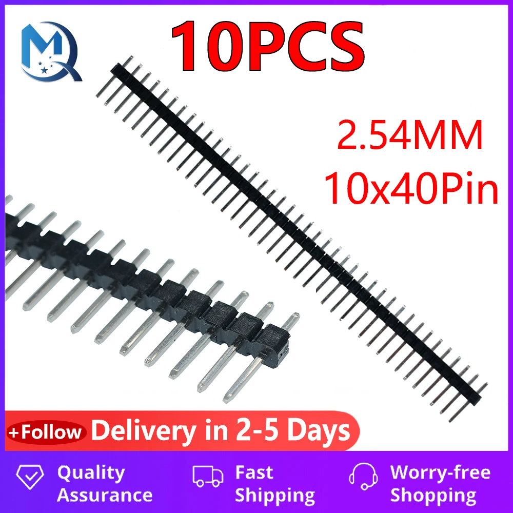 Hot Koop 40 Pin 1X40 Enkele Rij Mannelijke 2.54Mm Breekbare Pin Header Connector Strip