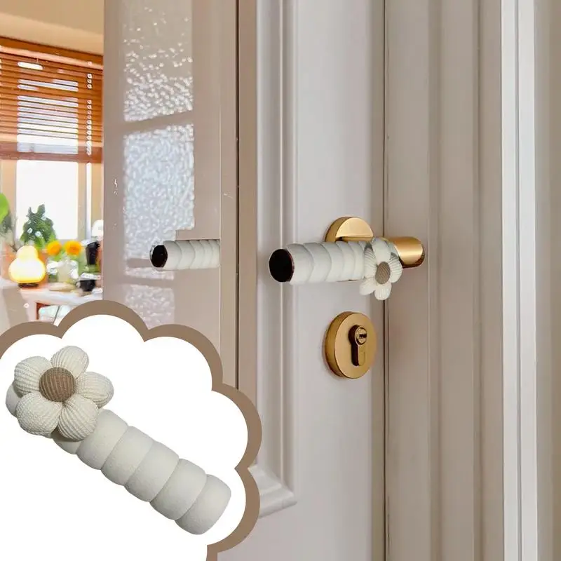 Door Knob Cover Flower Door Knob Cushion Winter Anti-static Doorknob Covers Cute Cartoon Decoration Protective Sheath For Room
