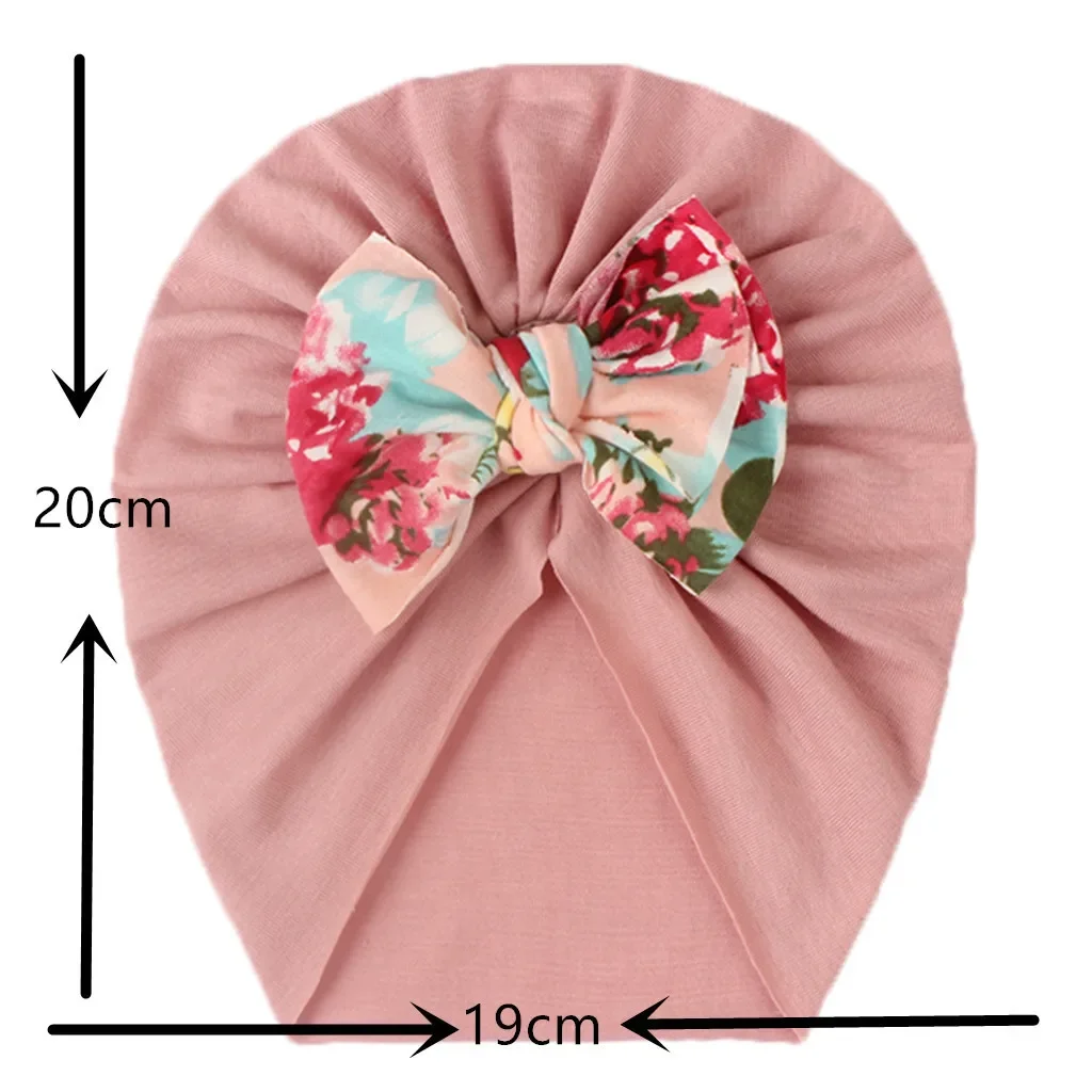 18 Colors Lovely Bow knot Baby Hat Cute Solid Color Baby Girls Boys Hat Turban Soft Newborn Infant Cap Beanies Head Wraps