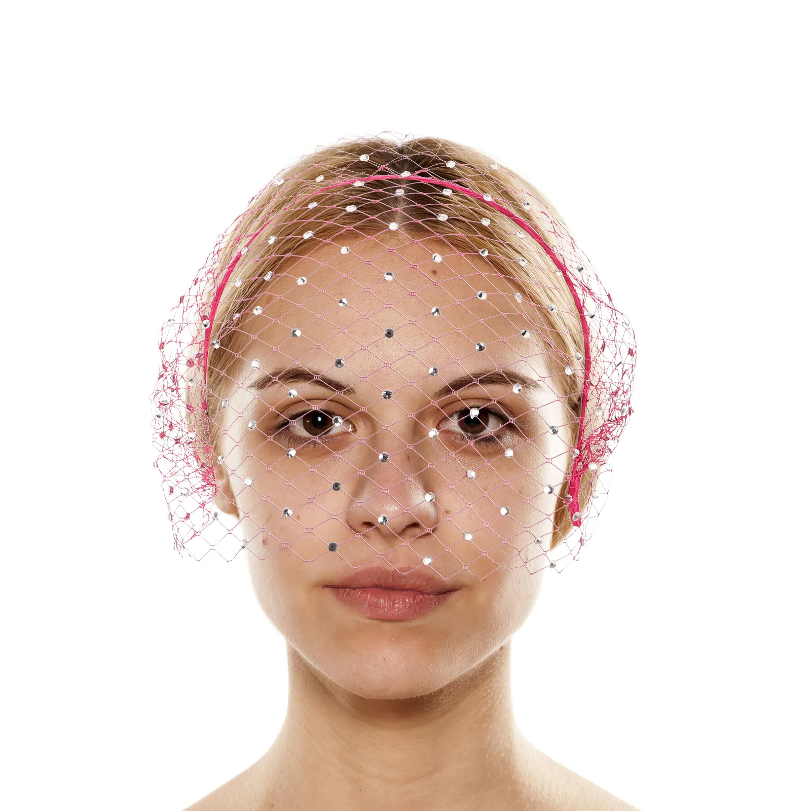 

Rhinestone Wedding Headband Veil Set Stylish Comfortable for Bride Guest Bridal Hair Accessory Elegant Party Wear