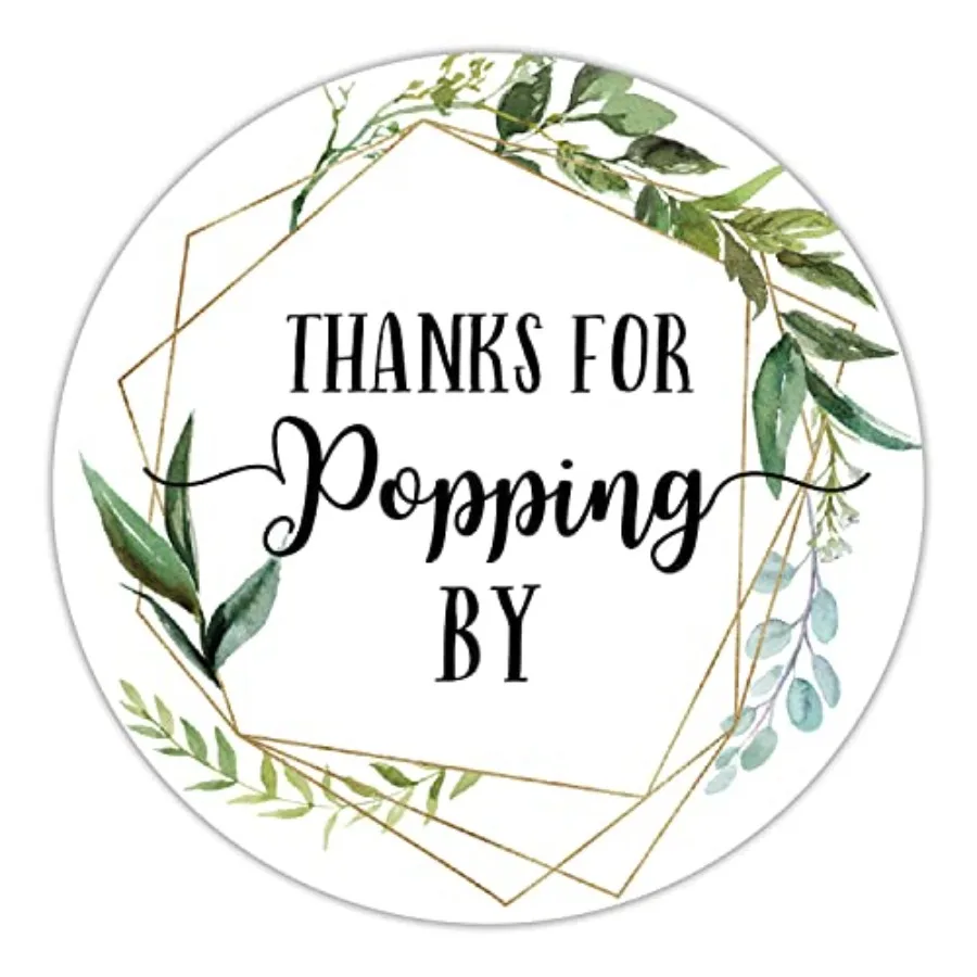 

Спасибо за выскакивание по наклейках Зелень Baby Shower Favor Наклейки Свадебный душ Свадебные наклейки 2 Ih 50 шт.