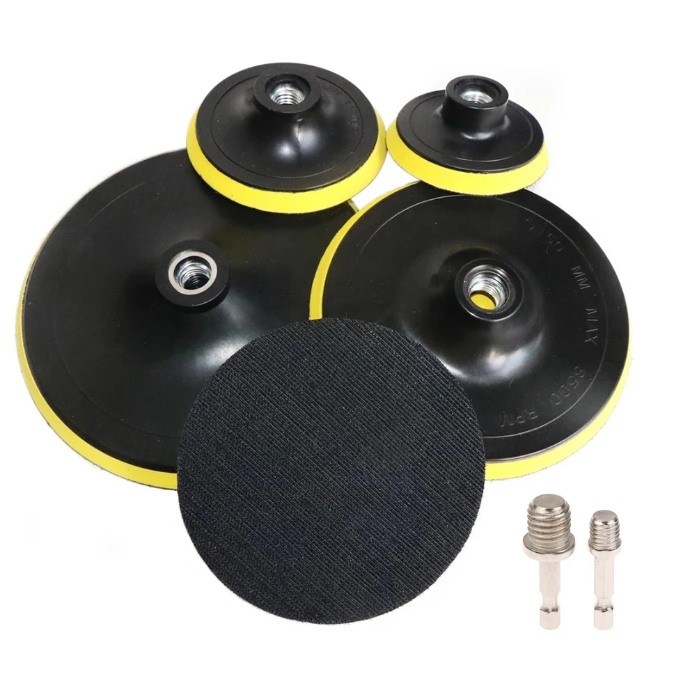 1Pc 3-7 Inch Backing Pad Met Boor Adapter Polijsten Gereedschap Slijpen Gereedschap Gereedschap Voor Spuitmolen Elektrische Boor