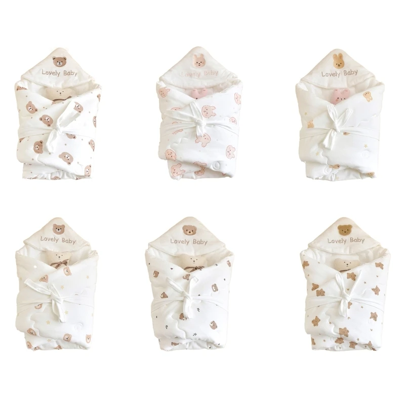 

F62D Newborn SwaddleWrap Muslin SwaddleBlanket Stroller Blankets Infant Cover