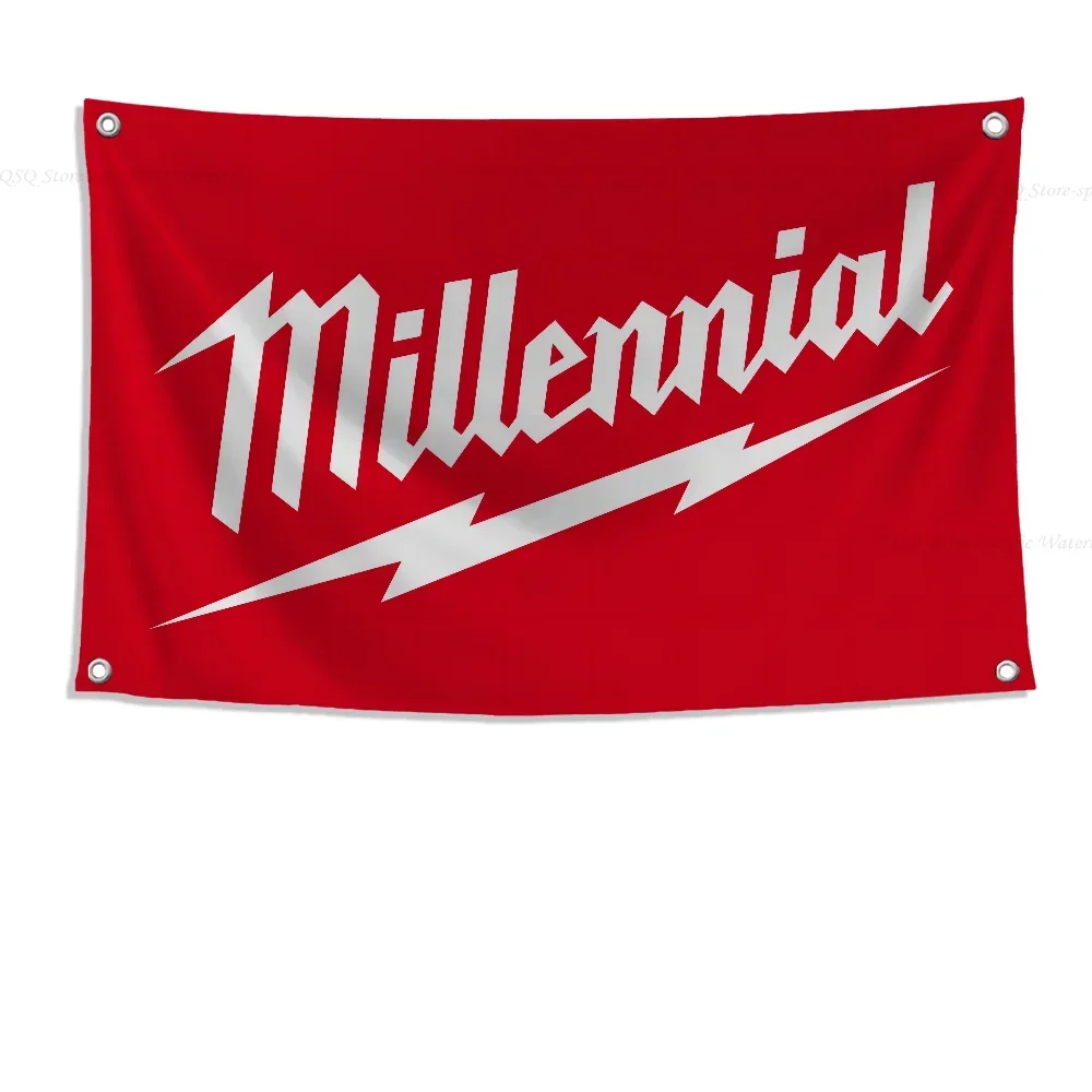 1PC-M-Milwaukee-S LOGO Flag Flags And Banners Four Hole Flag Polyester Outdoor Decor Room Aesthetic