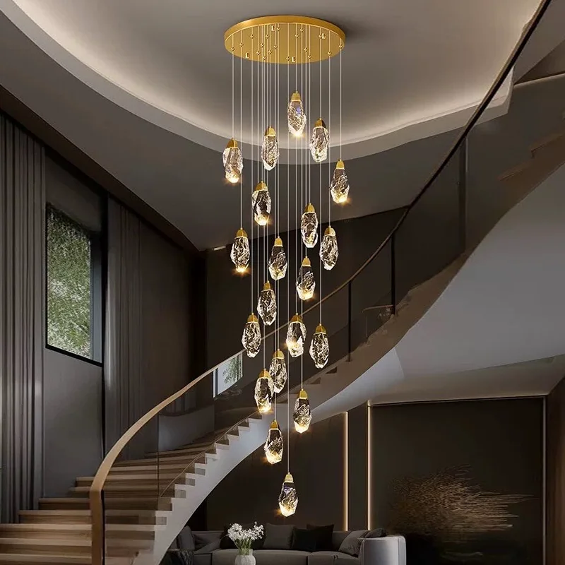 Decoração para casaLuzes pendentes, lustre de cristal de luxo para sala de estar, luminária pendente para sala de jantar, luz de teto, iluminação interna