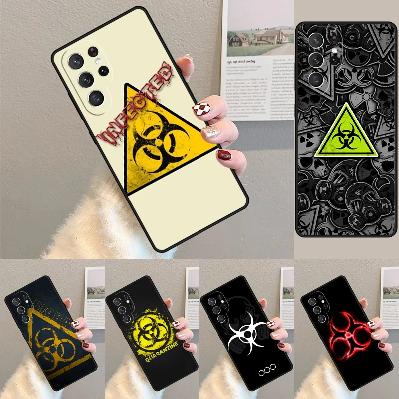 Cover For Samsung Galaxy S24 Ultra S21 S22 S8 S9 S10E Note 10 20 Plus FE S23 Biohazard Symbol Phone case Coque