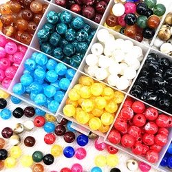 50pcs 8mm Round Acrylic Beads Spacer Loose Beads for Jewelry Making DIY Handmade Bracelet Accessories