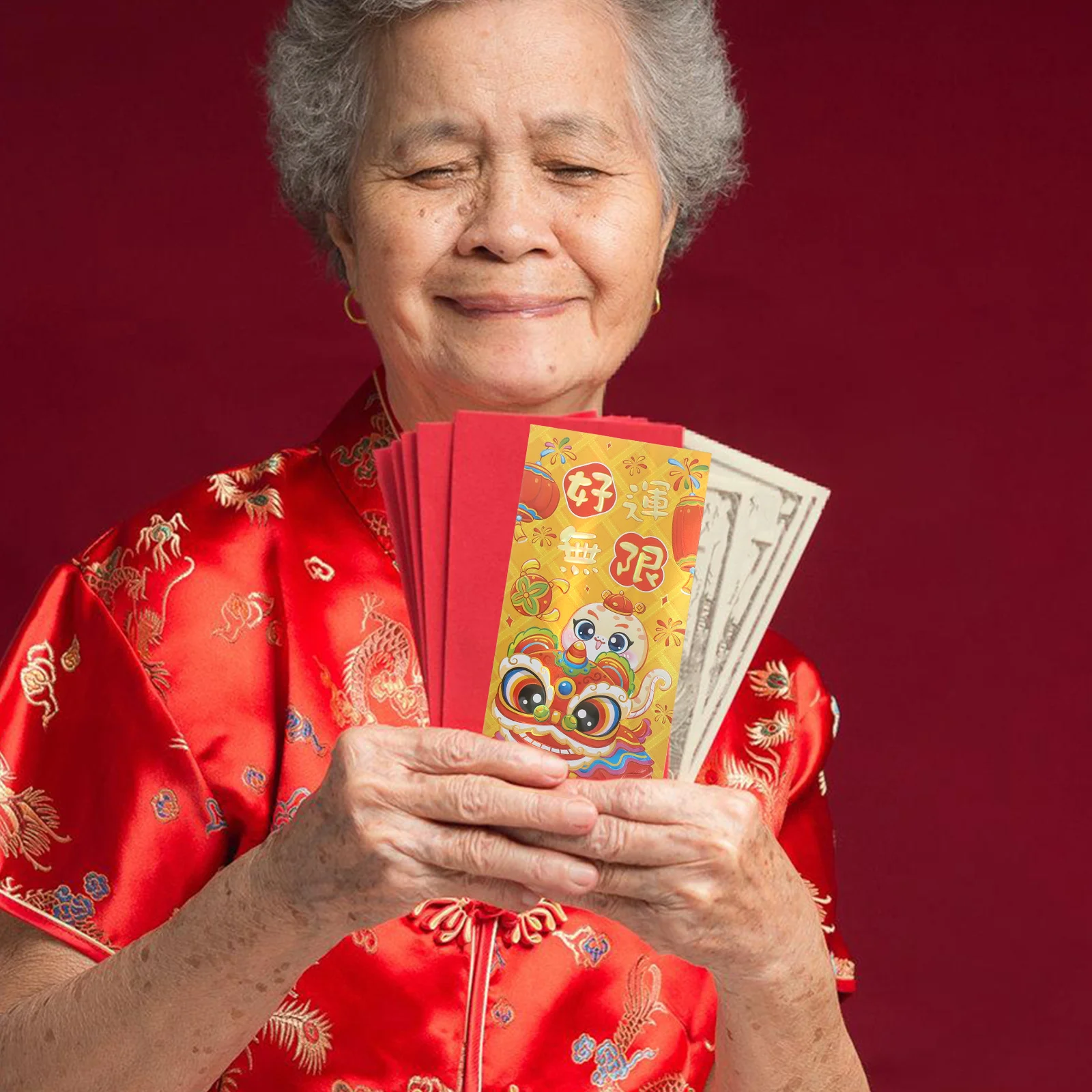 

6 Pcs Colorful Red Packets Chines Envelope Chinese Envelopes Wedding New Year Hong Bao