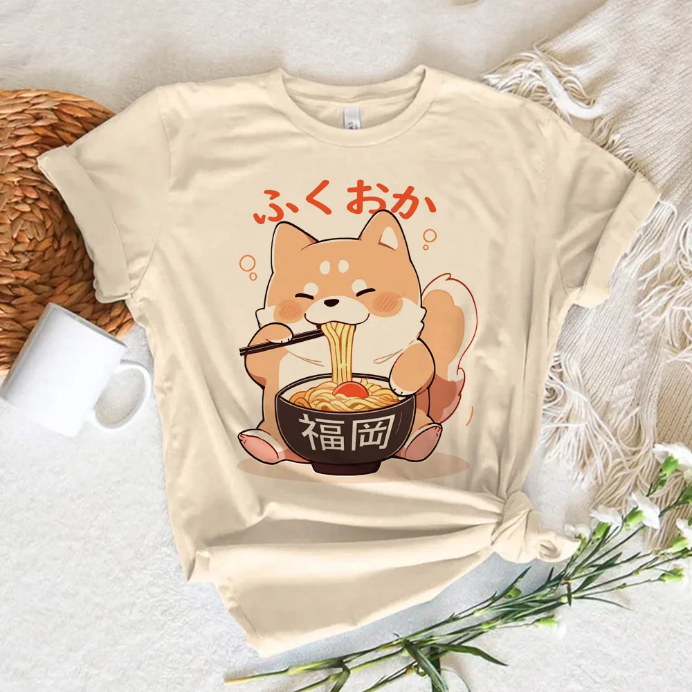 Shiba Inu tshirt women manga quick dry stretchy Tee female comic clothing