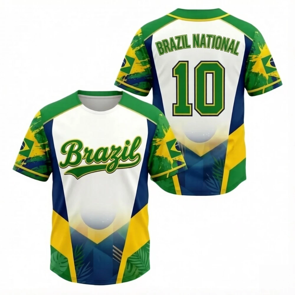 Brazil 2026 Short Sleeve Summer Fashion Sublimated T-Shirt 2 (Multiple Colorways) Soccer Fan Gear