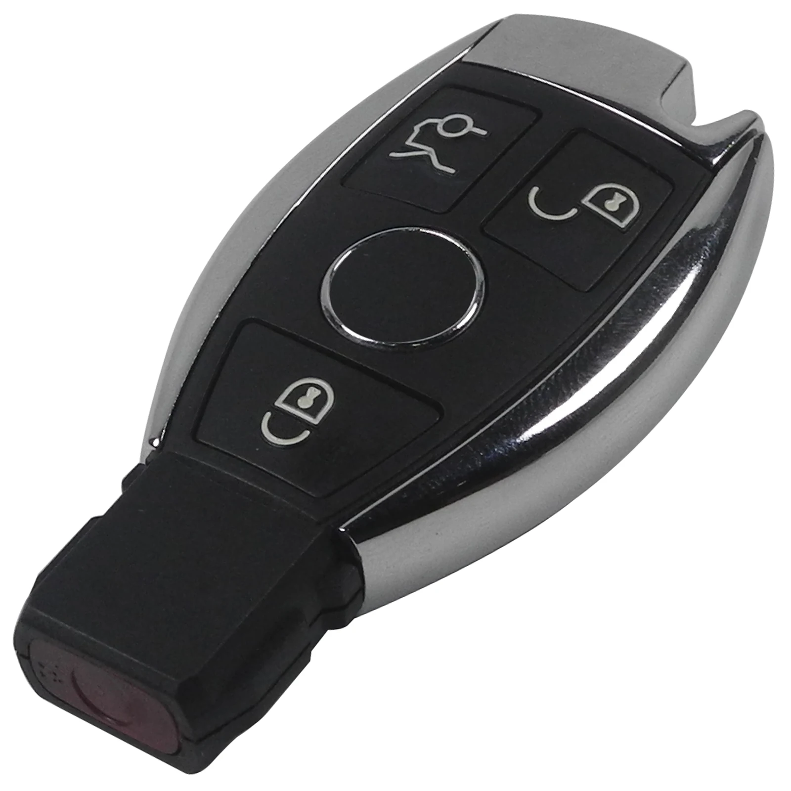 jingyuqin BGA Style 3-przyciski do Mercedes Key BENZ E S REMOTE SHELL CHROME CASE SL ML SLK CLK Pokrowiec na uchwyt