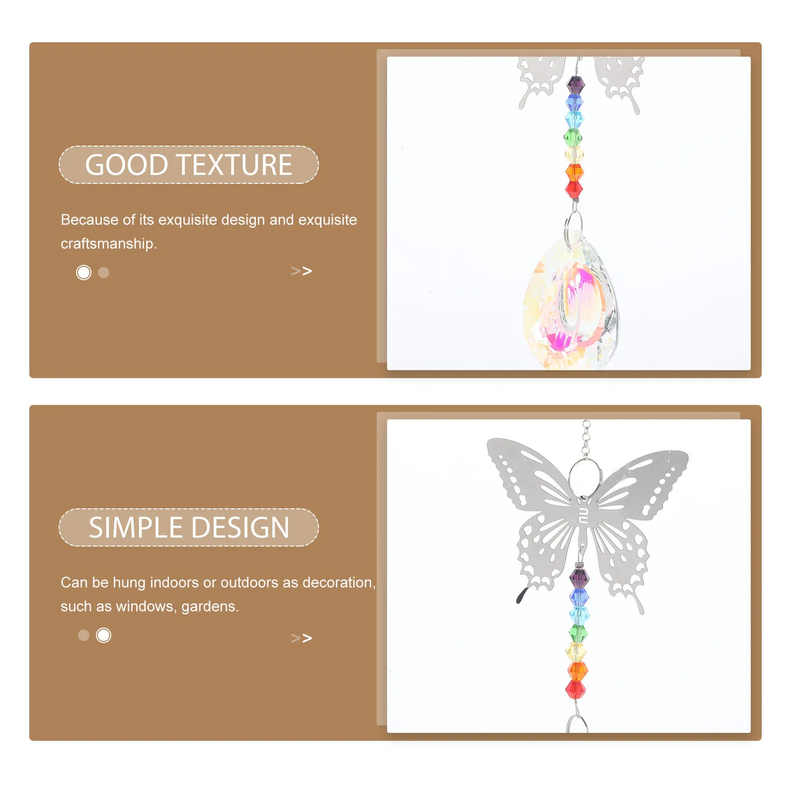 

6Pcs Crystal Rainbow Maker Hanging Ornament Window Sun Catcher Garden Indoor Outdoor Decor Crystal Hanging for Windows