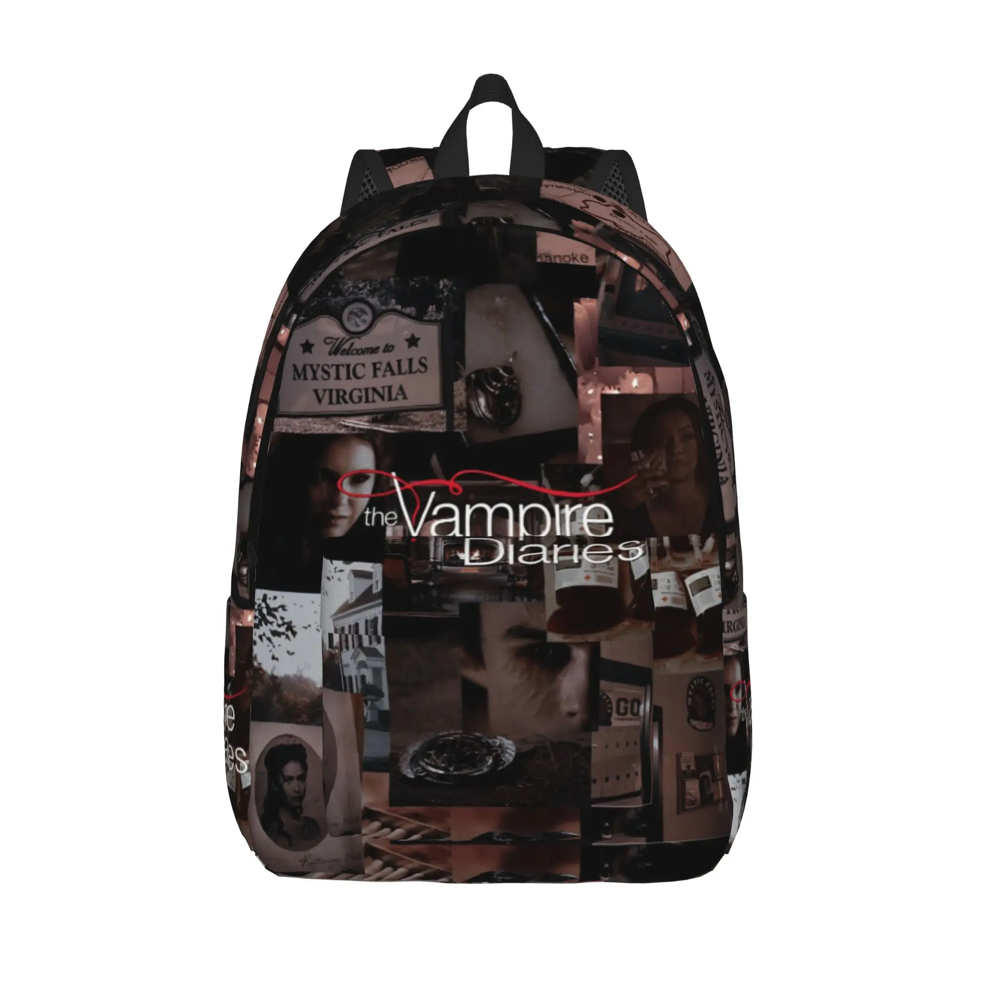 The Vampire Diaries Collage Backpack Men Women Cool High School Business Daypack TV Series Laptop Computer Canvas Bags Outdoor