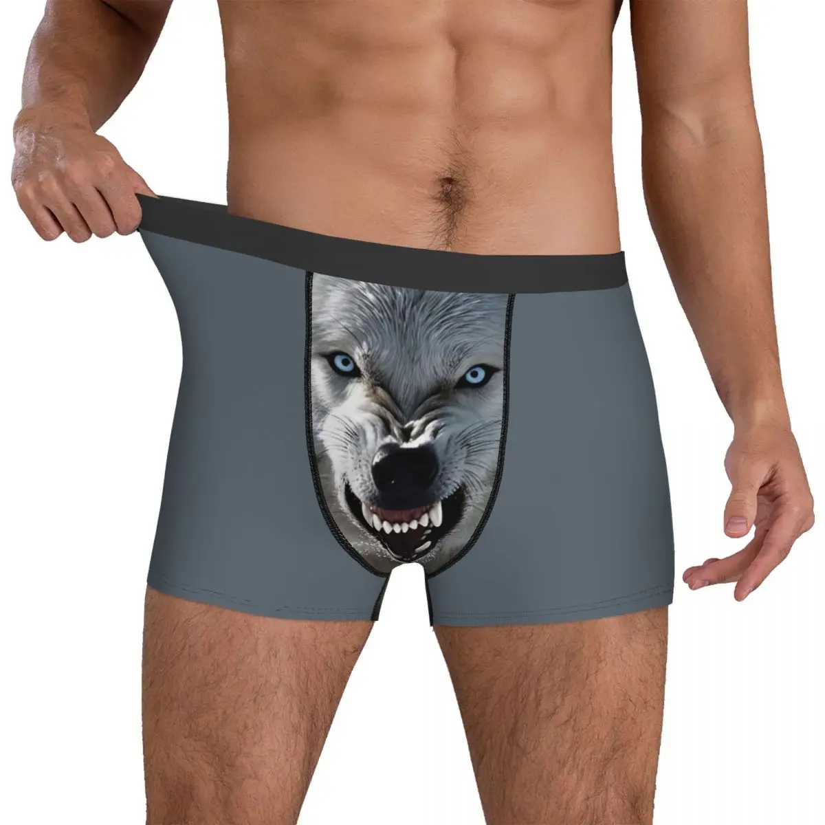 

Angry Wolf Face Underwear Male Boxer Brief Breathable Boxer Shorts Hot Sale Pattern Plus Size Panties
