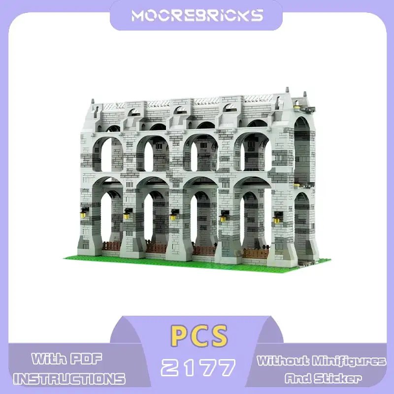 

MOC Railway Bridge Building Blocks Train Track Layout Extension Elevated Overpass Station Architecture Bricks Model Toys Adult