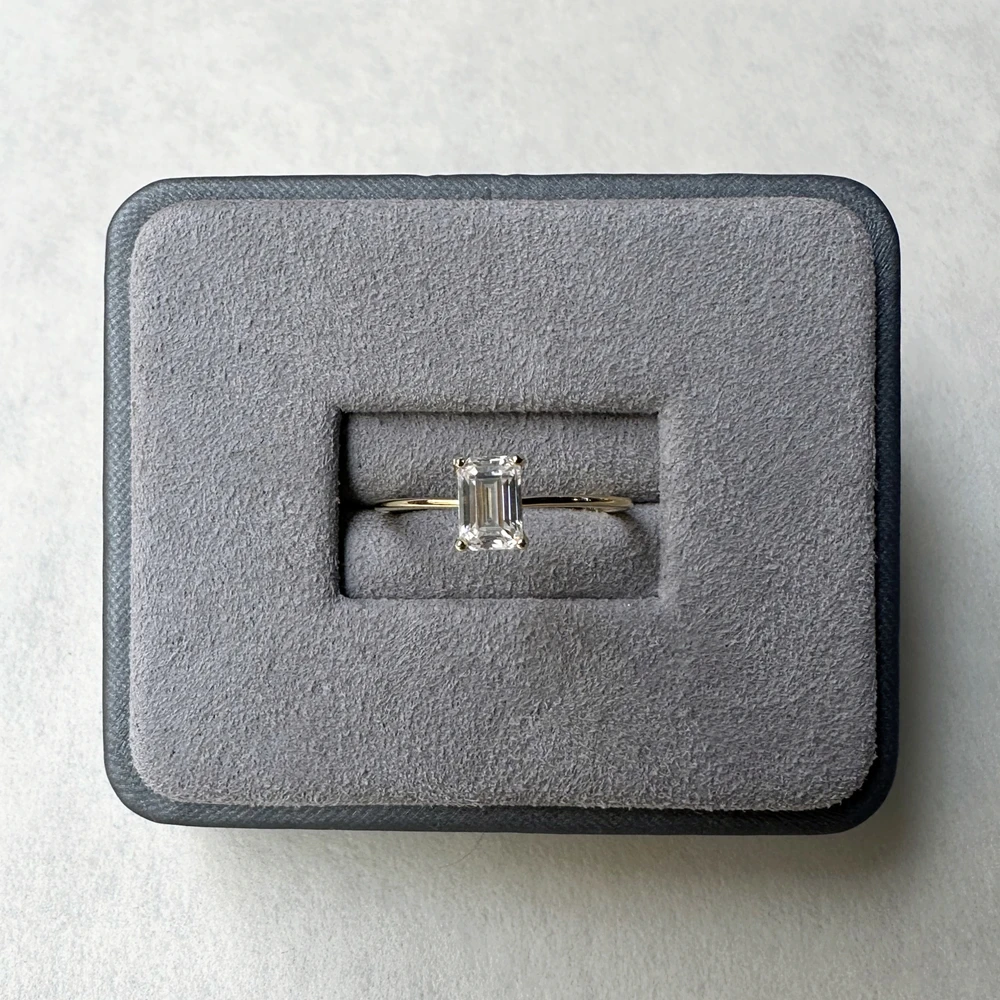 PuBang Fine Jewelry Classic 925 Sterling Silver 4*6MM GRA Moissanite Diamond Wedding Engagement Anniversary Rings for Women Gift