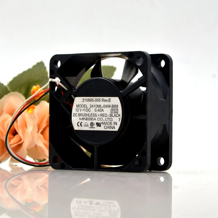 

NMB 2410ML-04W-B69 DC12V 0.40a 6025 6CM Max Airflow Rate Cooling Fan F62