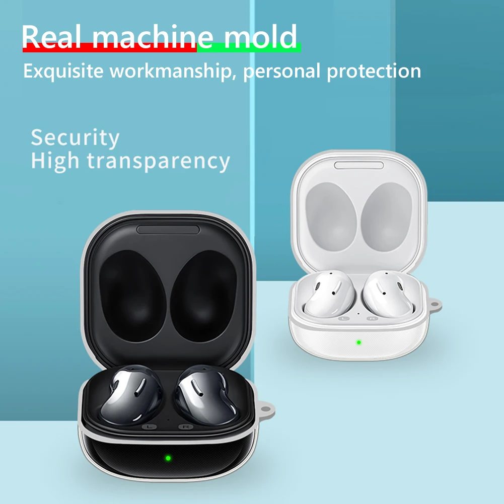 Custodia protettiva per auricolari a cono custodia per cuffie compatibile con Bluetooth senza fili con fibbia per Samsung Galaxybuds2 Live/pro