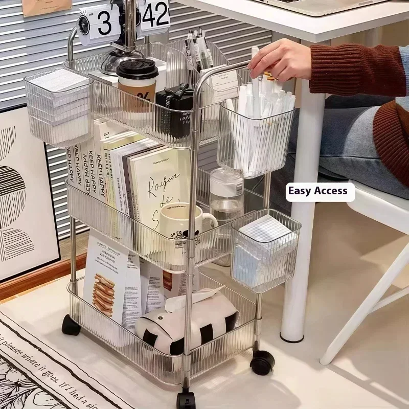Beauty Salon Special Trolley Mobile Organizer Skin Cart Wheels Trolley Shelf Trolley Management Tool Commercial Furniture