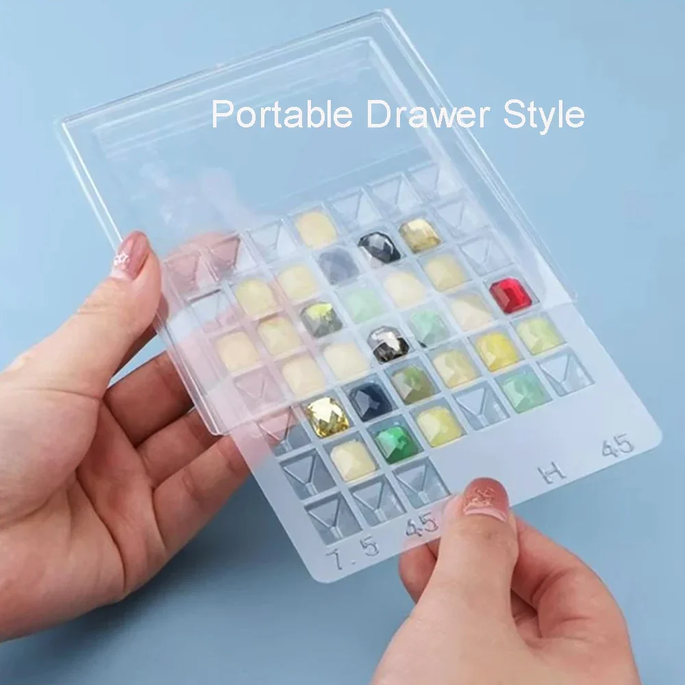 Drawer Style Gemstone Jewelry Storage Box Transparent Diamond Zircon Organizer Case Pull-out Gems Cabinet Counter Display Boxes