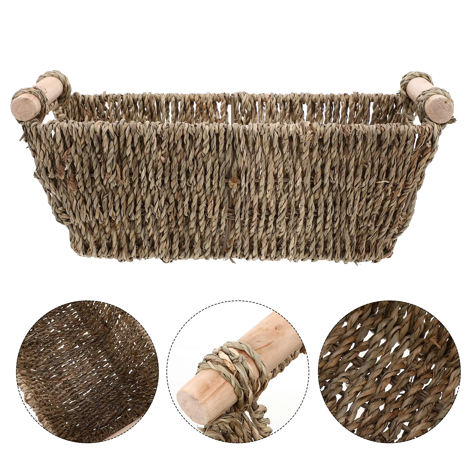 

Stable Weave Storage Basket for Sundries Orderly Placed Home Desktop Organizer Weave Basket Sundries Organizer
