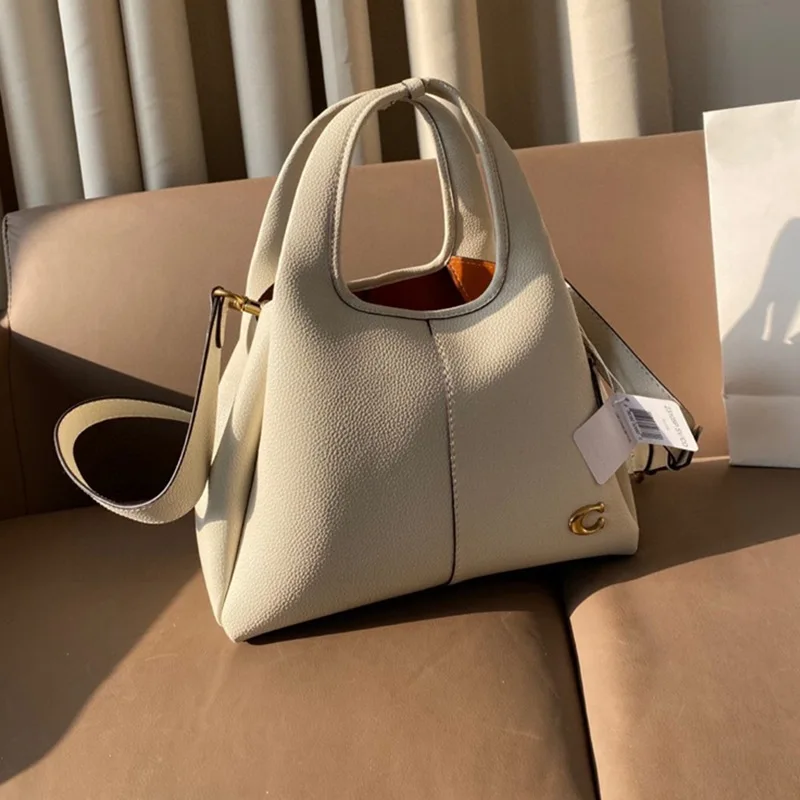 Bolsa feminina padrão lichia lana23 cesta de vegetais ombro mensageiro saco retro portátil balde tipo balde 2025 novo