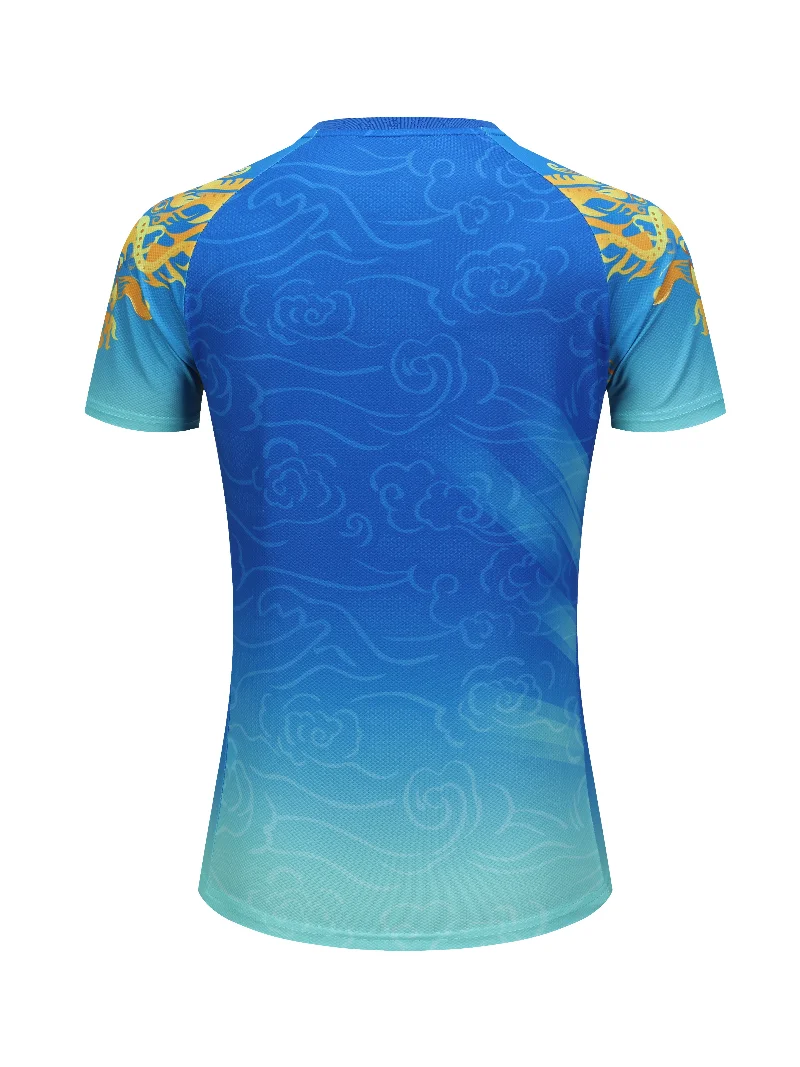 2025 جديد تنس الطاولة ملابس رياضية الريشة قصيرة الأكمام بدلة المنافسة تنفس التجفيف السريع العرق ماصة تي شيرت